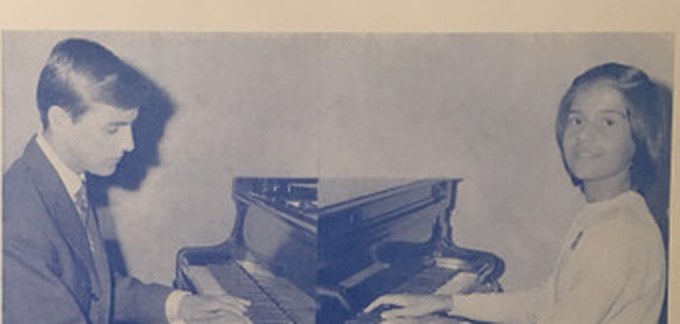 Berlin, 1960 : au concours de piano des Jeunesses Musicales, avec Rosana-Maria Martins