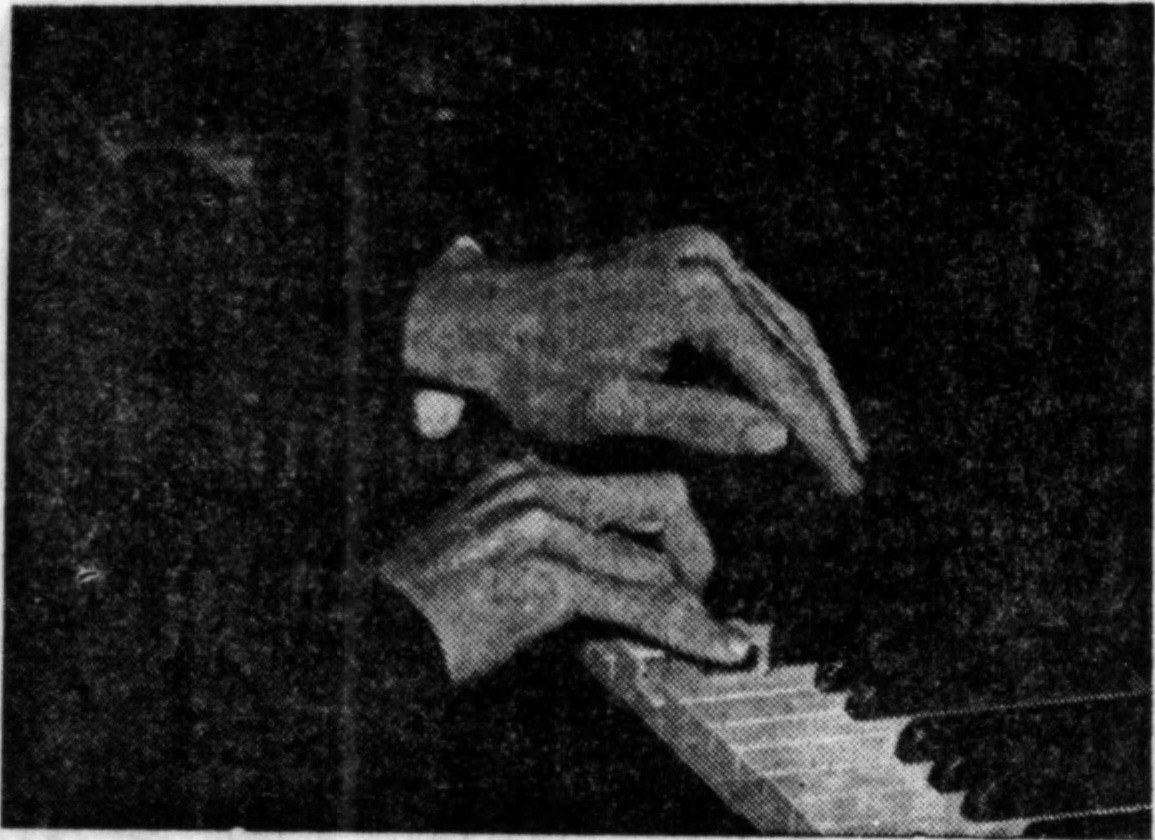 His hands playing Mozart, 1962