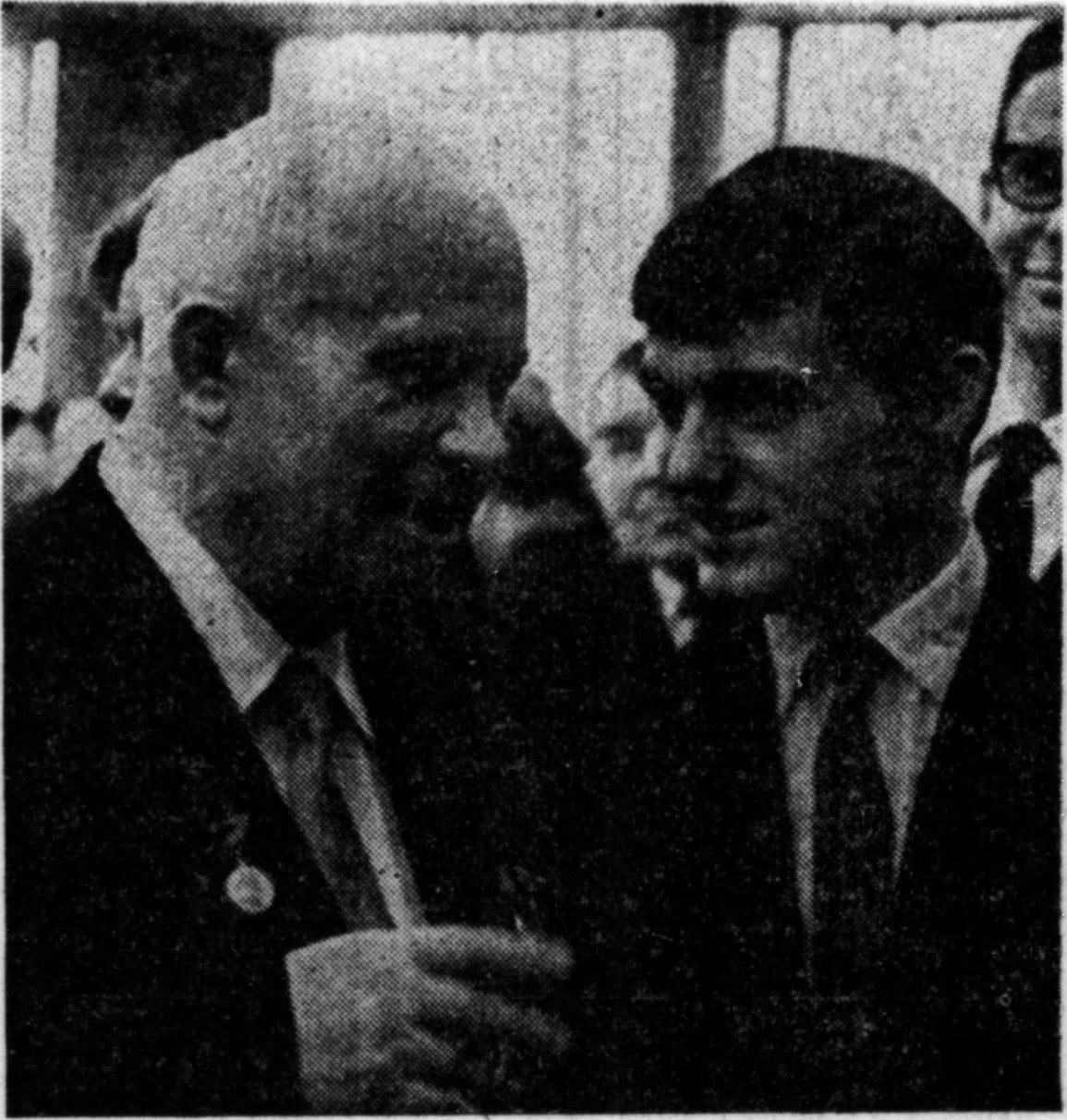 Moscou, 1962 : avec Nikita Khrouchtchev lors d'une réception pendant le concours Tchaïkovski
