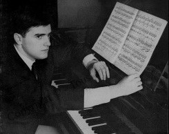 Reading a score at the piano, 1960s